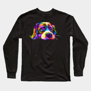 Rainbow Cavalier King Charles Spaniel Long Sleeve T-Shirt